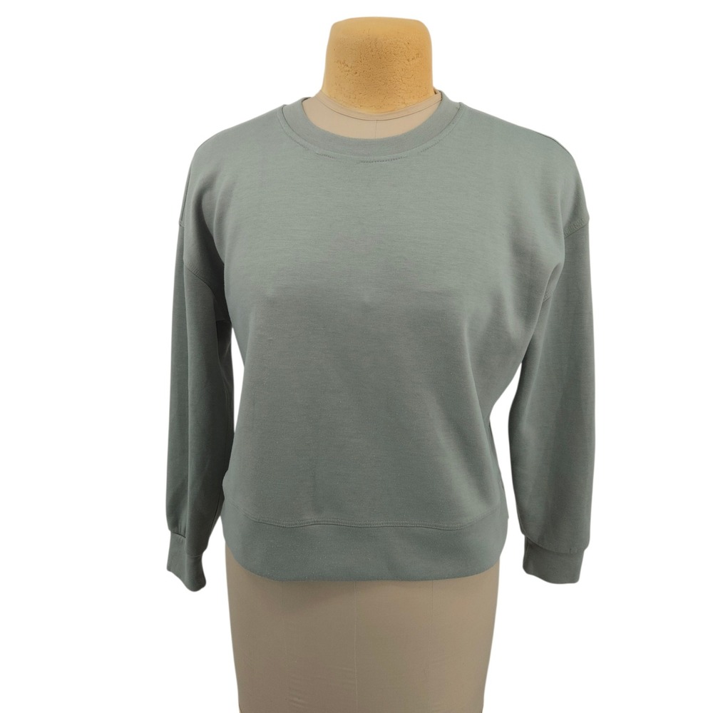 Greige Sweatshirt Womens Large Sage Green Crewneck Pullover Long Sleeve Casual